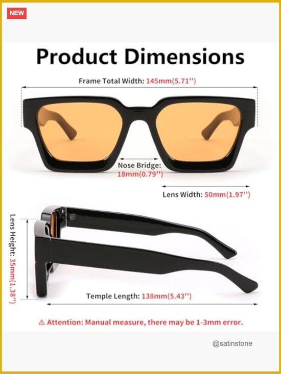 Retro 90s Square Chunky Rectangle Sunglasses UV400 Protection main image 7